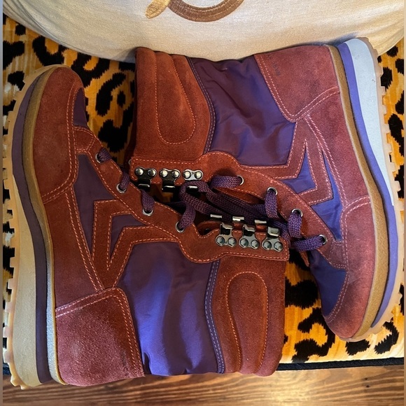 MARC BY MARC JACOBS Lace Up Boots Suede Boots Purple and Orangish Brown Goretex - Picture 12 of 12